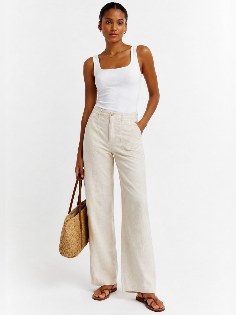 Sanctuary Breezeway 100% Linen Pants Size 28 Flax Coastal